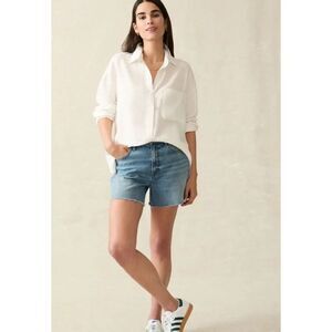 NWOT Faherty women’s Laguna Linen Relaxed Shirt - White, $158 XS F45